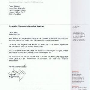 Sportler-Ehrung Schonach, der Bürgermeister